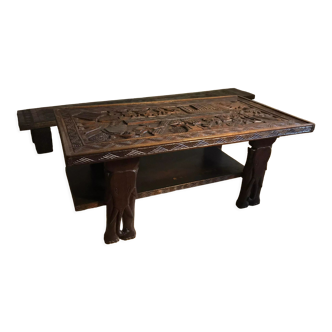Carved Senegalese coffee table