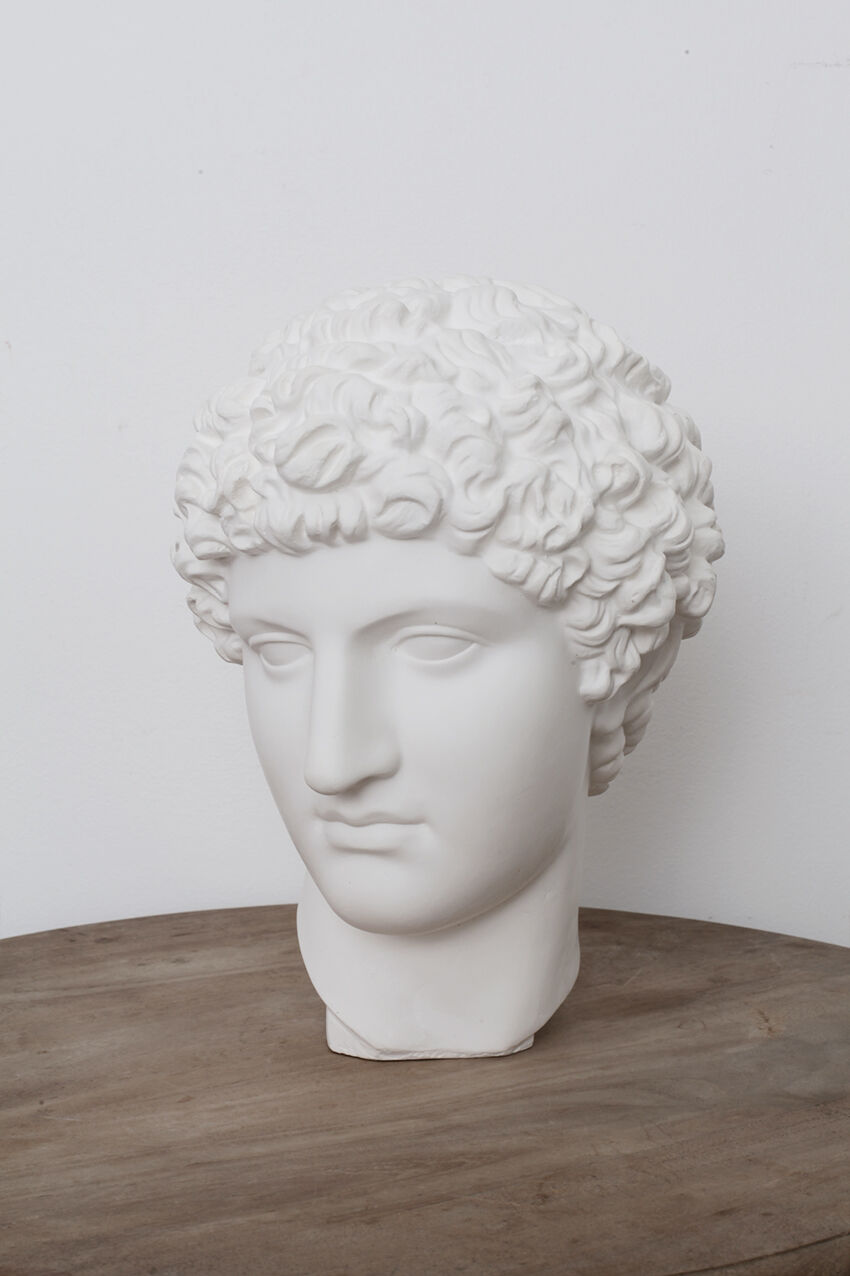 Greek head in matt white plaster
