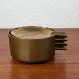 Stackable Austrian brass ashtrays in mid-century style, 1960, set of 5.