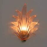 Pair of Modern Italian Murano Glass Leaf Sconces