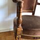 Fauteuil style directoire velours marron