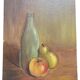 Still life oil on cardboard canvas