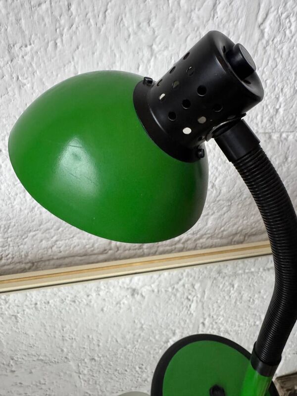 Lampe de bureau articulée verte Aluminor années 70 non