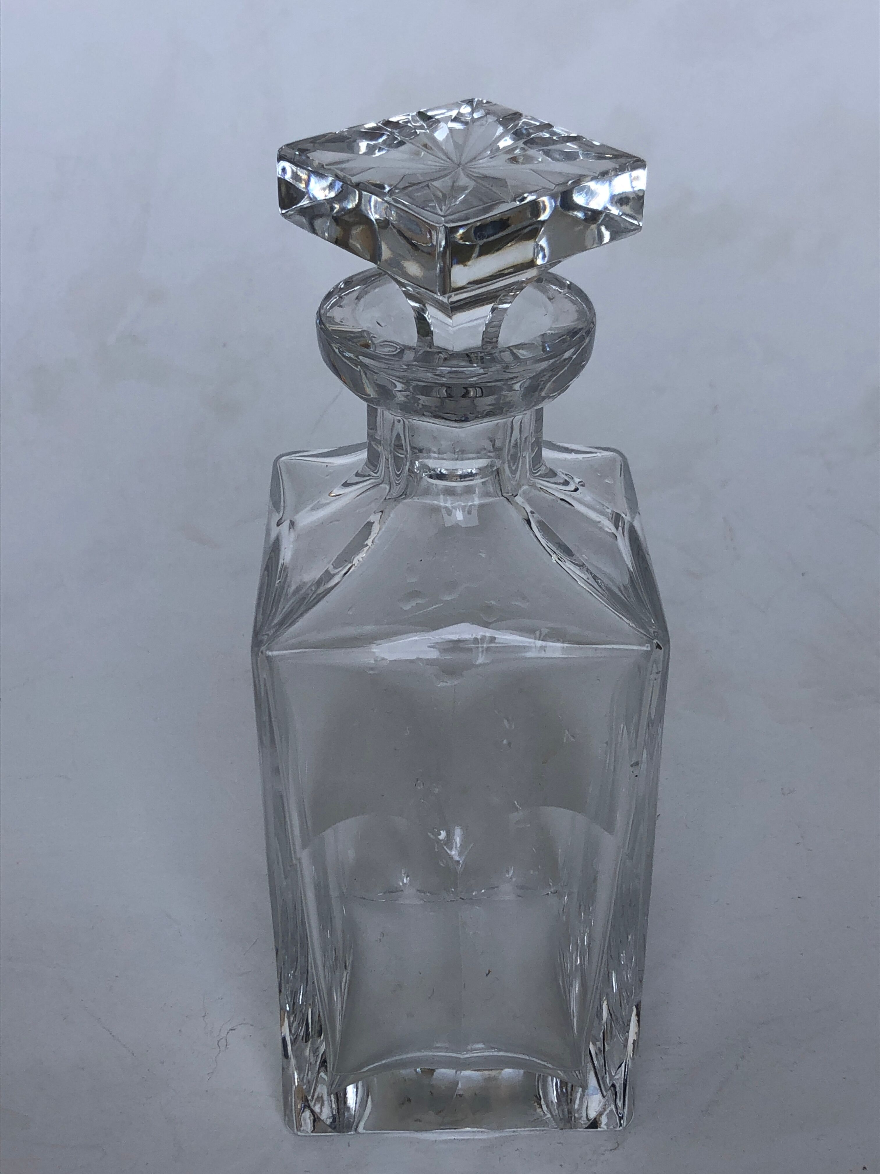 Chiseled crystal carafe