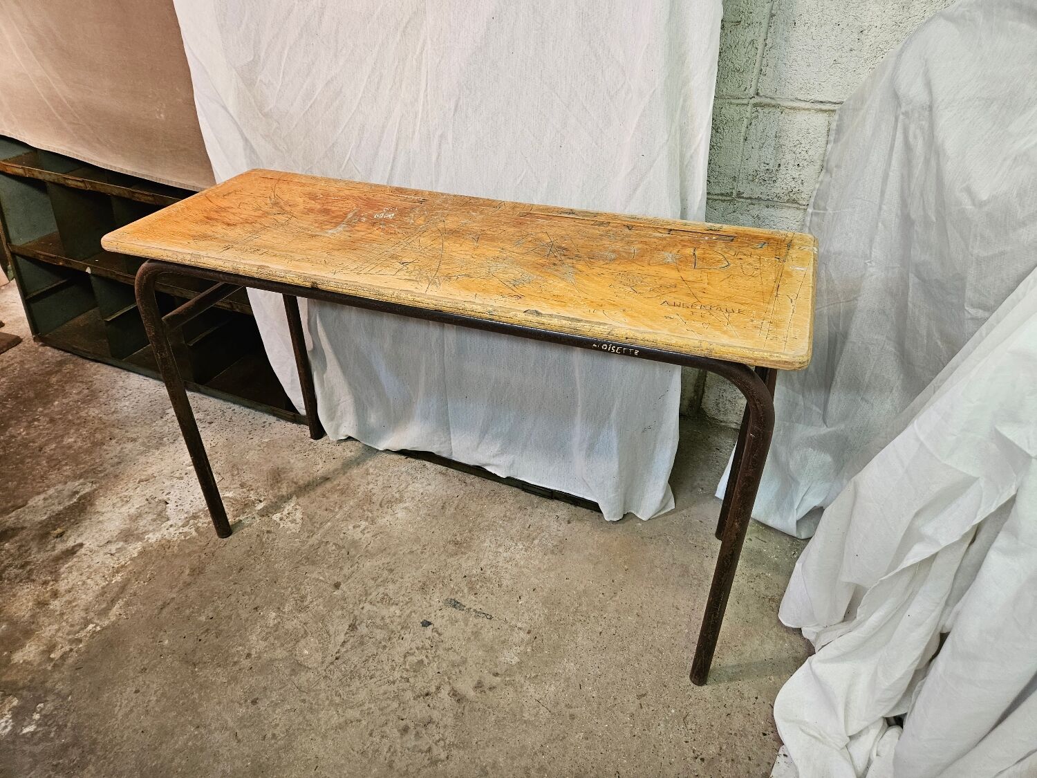 Double school desk 1970