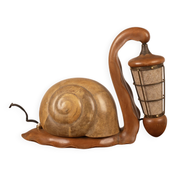 Aldo Tura Parchment Snail Table Lamp Mid Century 1940