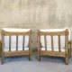 Paire de fauteuils vintage en orme massif