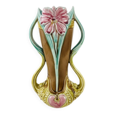 Barbotine Vase Art Nouveau Onnaing 772 - Daffodils - Circa 1900