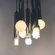 Vintage chrome metal waterfall pendant light with 7 lights Doria Leuchten. 70s