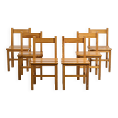 Set of six chairs Maison Regain, circa 1970