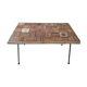 Table basse rotin et céramique années 50