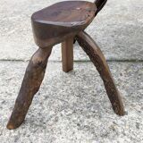 Vintage 1950s Brutalist Coffee Table and Two Stools
