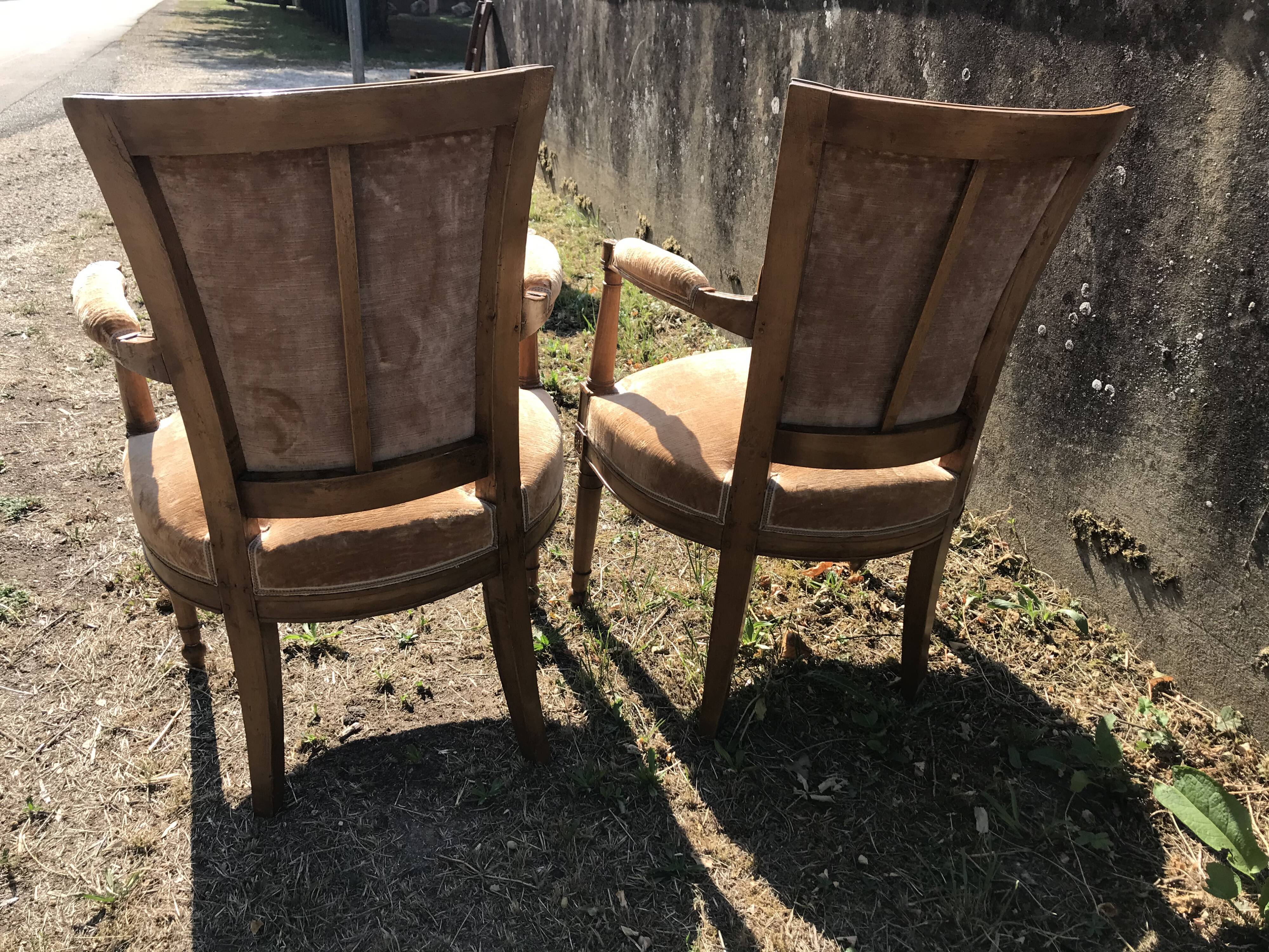 Empire era armchair pair