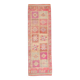Tapis de couloir turc vintage rose et orange, 103 x 326 cm
