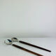 Teak and stainless steel salad cutlery in Scandinavian style, 1960s.