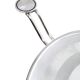 Postmodern chromed metal dining table with a round tempered glass top, italy