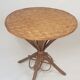 Garden table rattan and braided chestnut