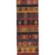 Vintage Organic Turkish Yellow and Red Kilim Rug Runner 3' x 9'5''