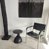 Sofa end in solid wood monoxyl organic shape black color