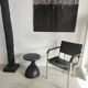 Sofa end in solid wood monoxyl organic shape black color
