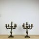 Paire de chandeliers laiton doré style classique, vintage
