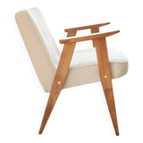 Vintage armchair in natural ecru linen, model 366