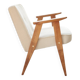 Vintage armchair in natural ecru linen, model 366