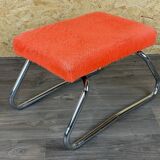 1960s 1970s Ottoman Footstool with Ladder Space Age Orange