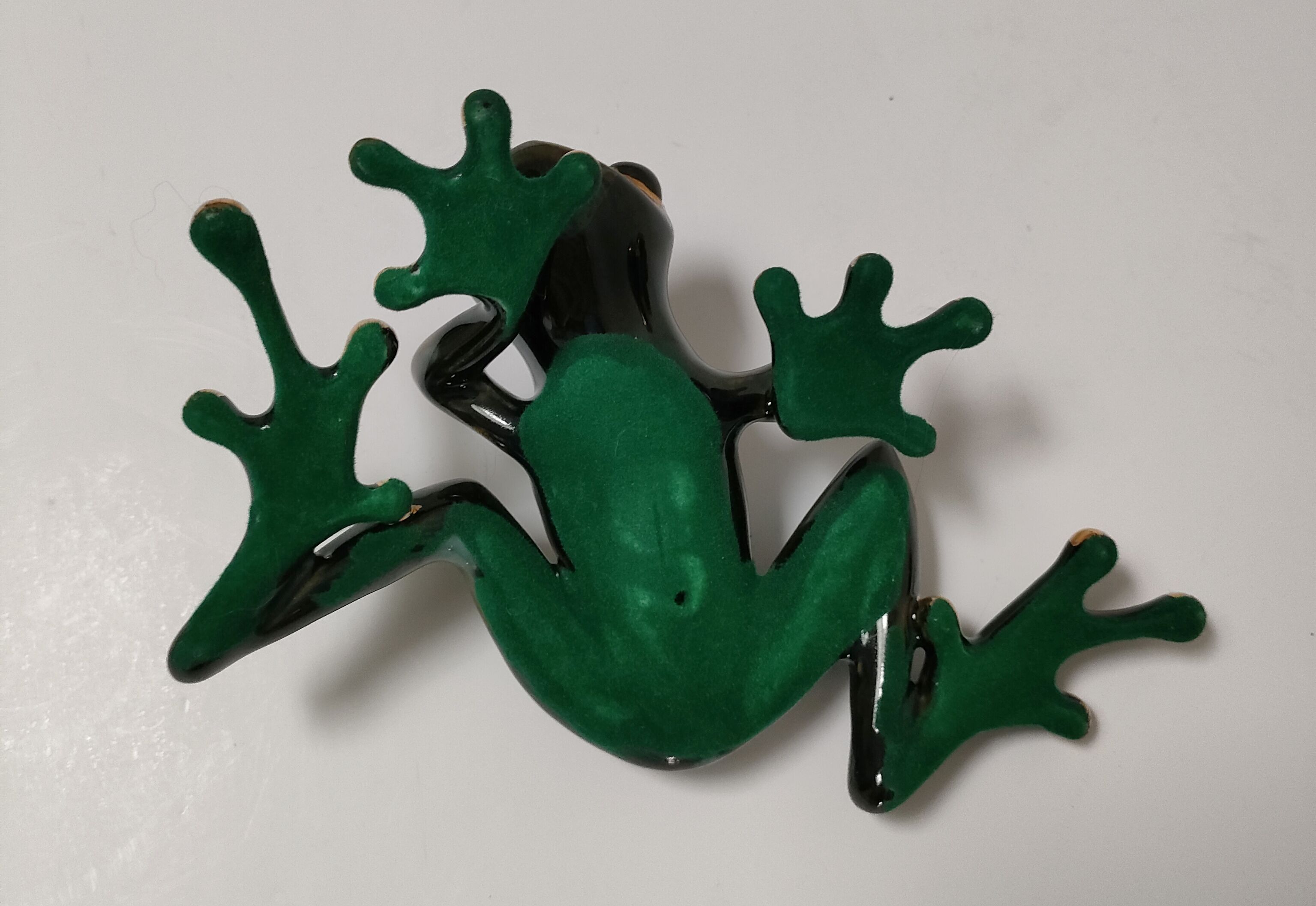 Vintage glazed ceramic tree frog