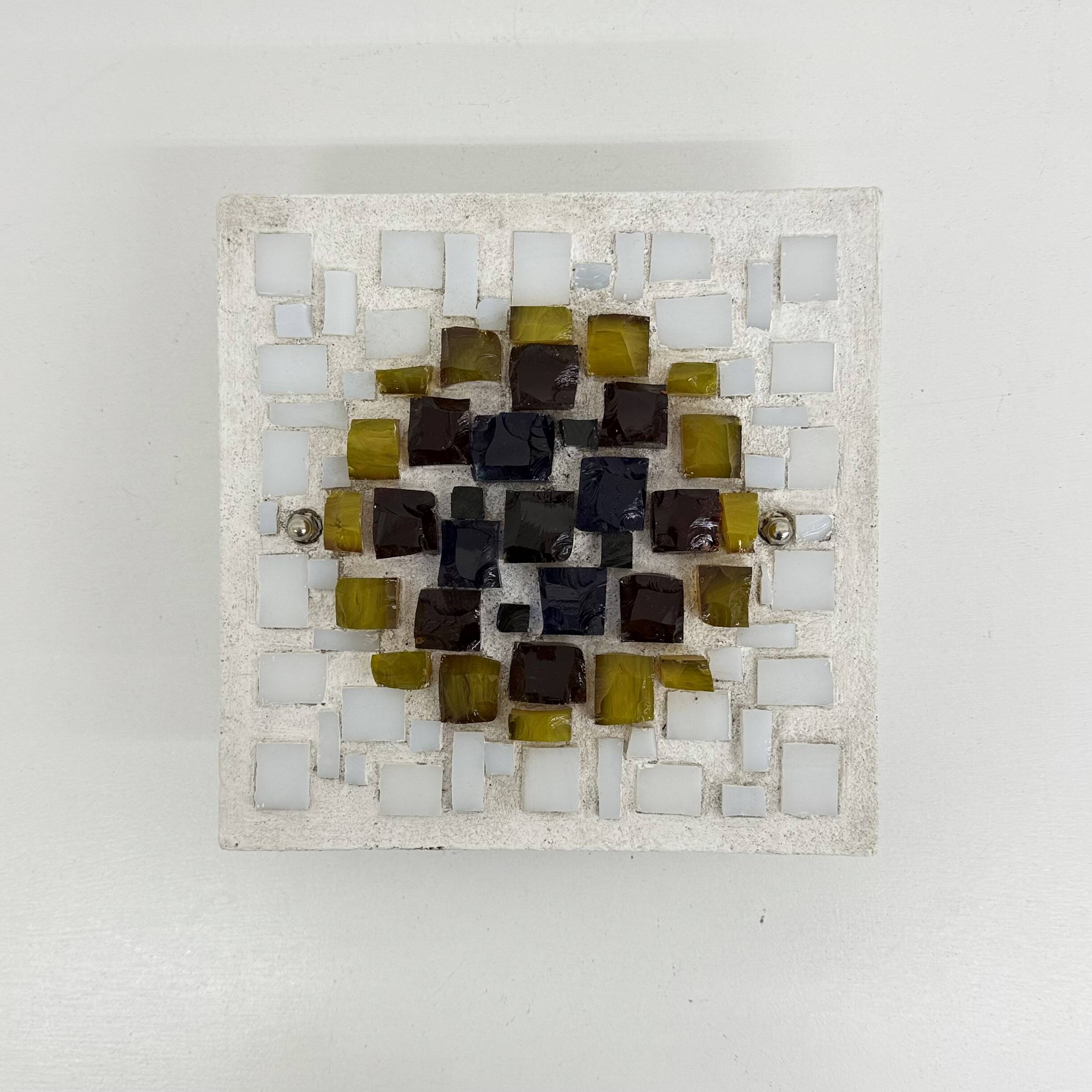 Brutalist wall lamp Glass with resin , 1970s , Germany