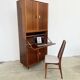 High mahogany cabinet with drop-down front — bar or secretary, custom-made, 1960s