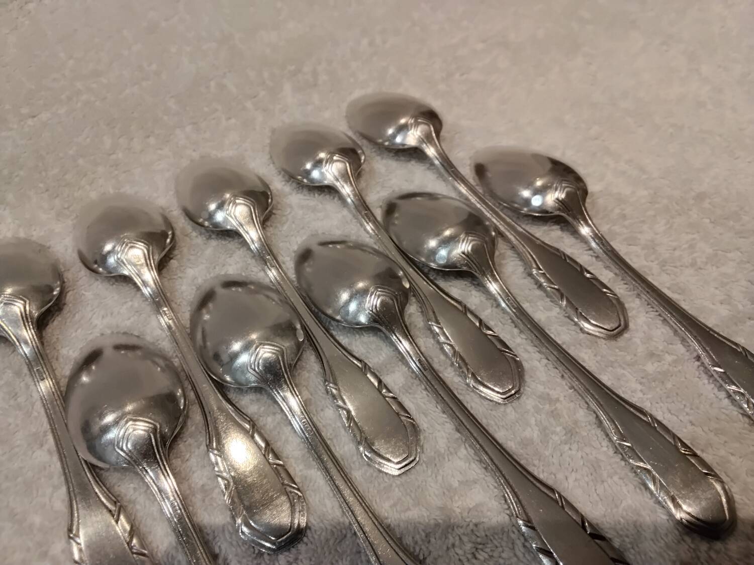 10 cuillères à café en métal argenté orfèvre SFAM style art deco