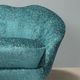 Pair of vintage armchairs in blue fabric and beech, Italy, 1950s