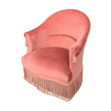 Pink velvet toad armchair
