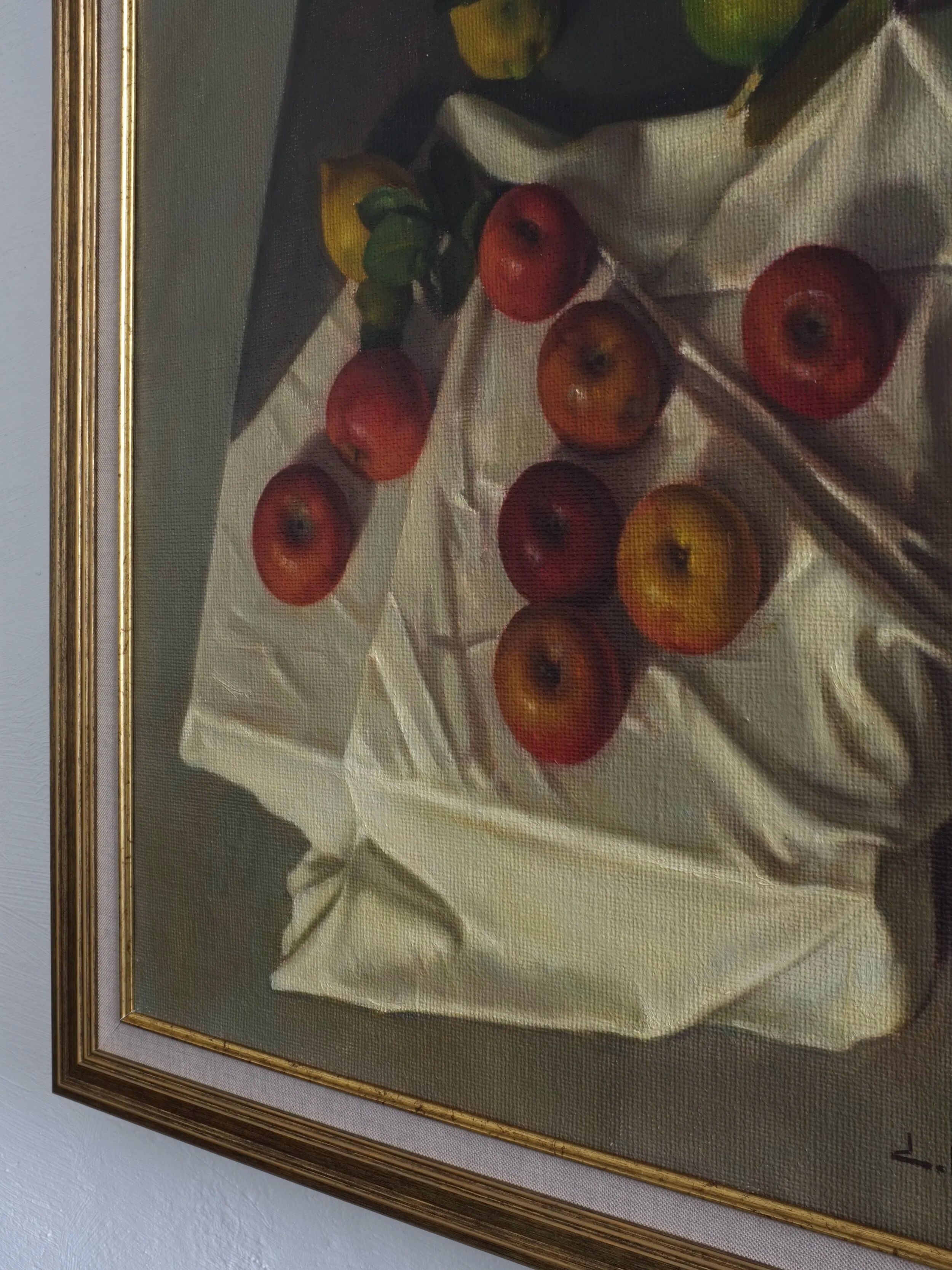 Vintage realism still life oil painting by Pipino | Italy