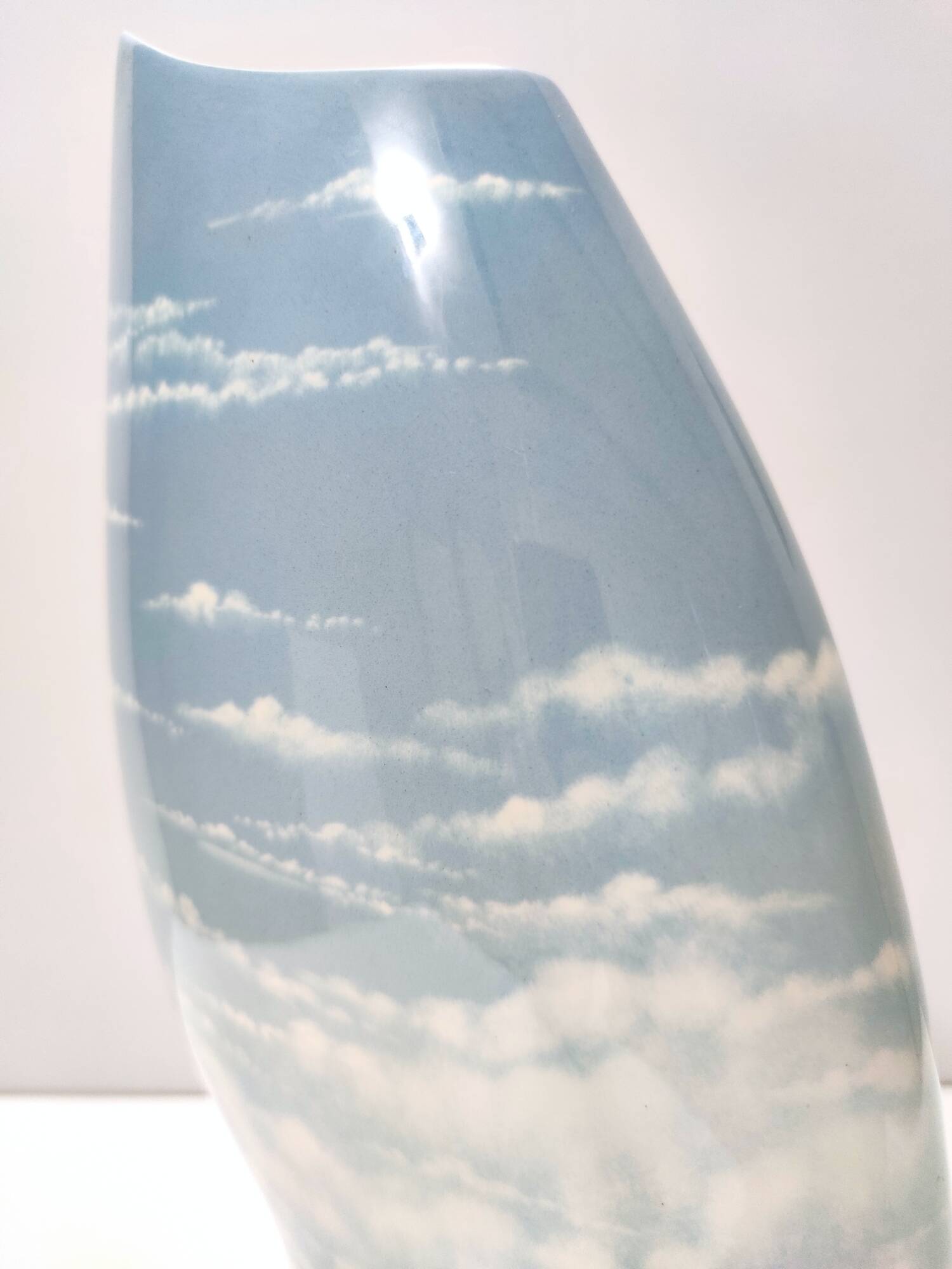 Lacquered and Airbrushed Ceramic Centerpiece /Vase Model Nr 182/2 by Vibi, Italy