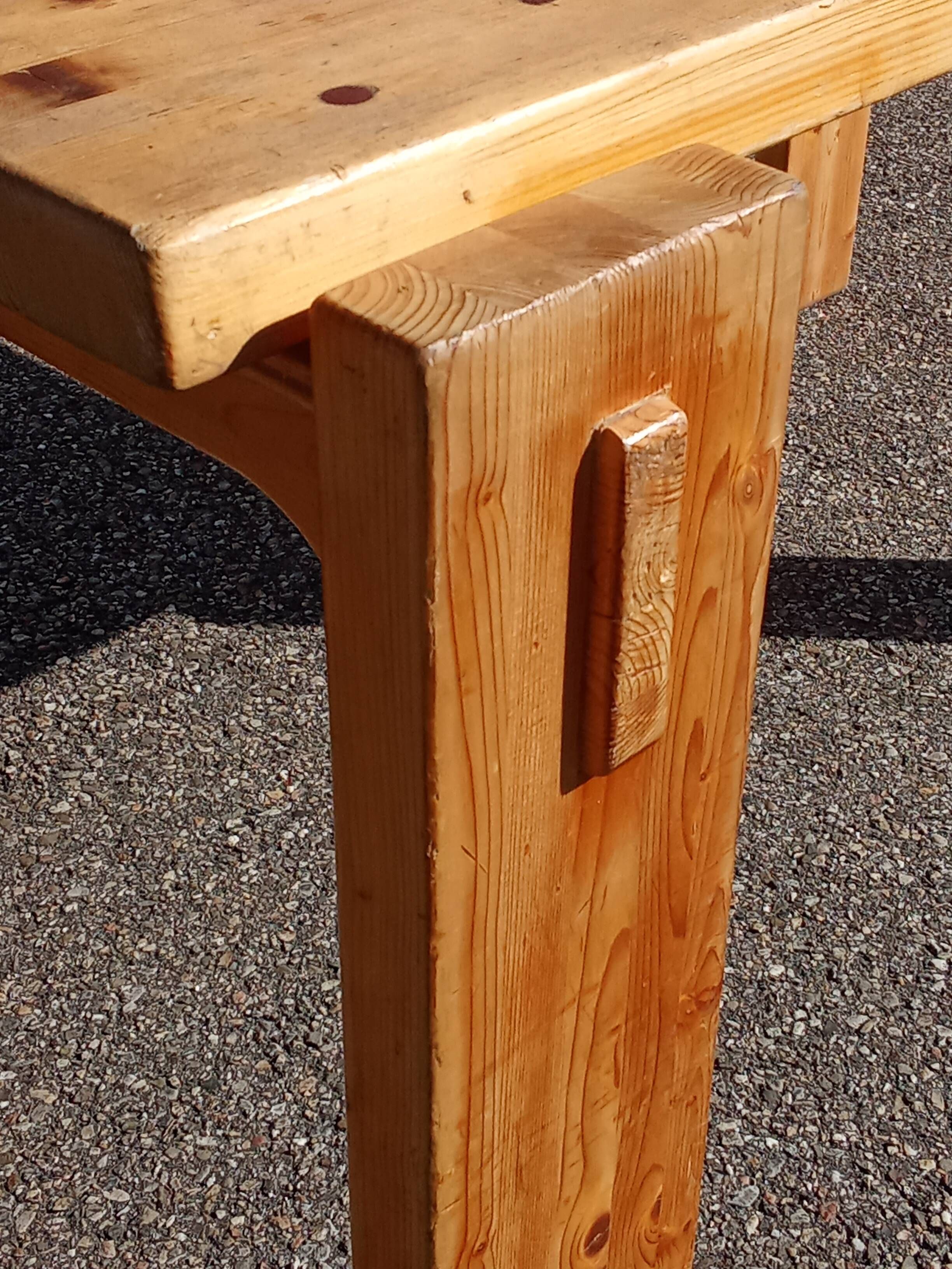 Brutalist style pine table from the 1970s.