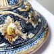 Antique hanging planter from the early 19th-20th century in Art Nouveau majolica.