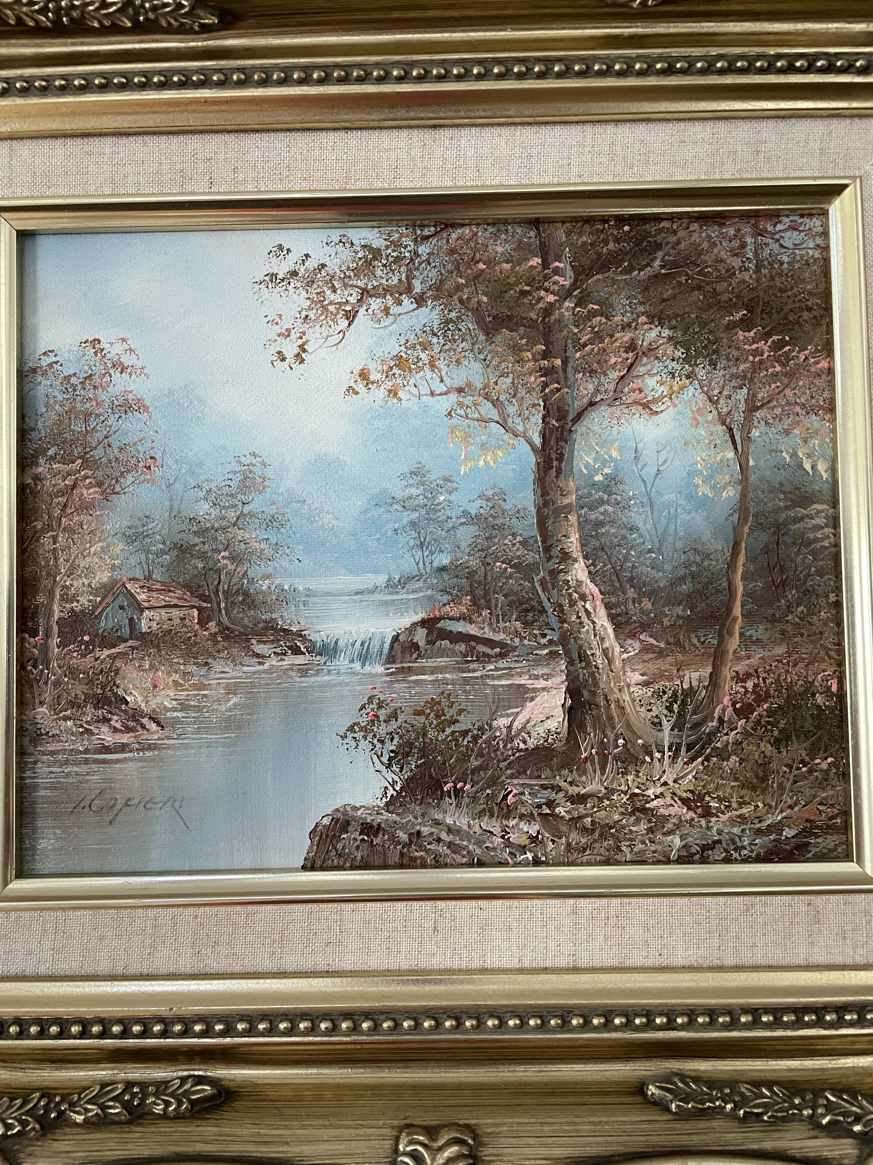 Signed oil painting - landscape - irène cafieri