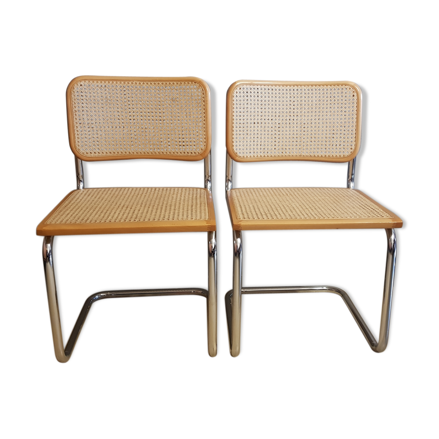 Pair of chairs Marcel Breuer B32 model cesca