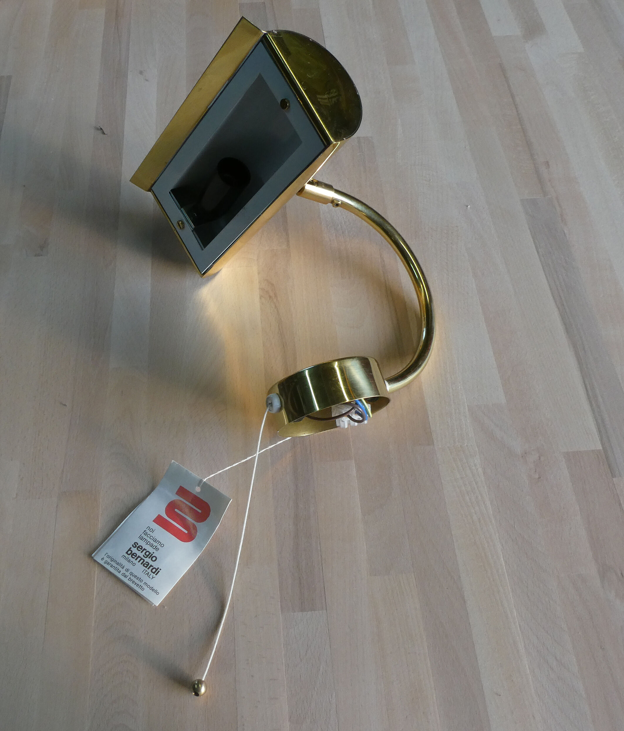 Design golden wall lamp by Sergio Bernardi - Italy