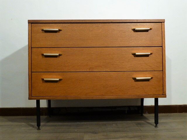 Commode trois tiroirs moderniste vintage 1960