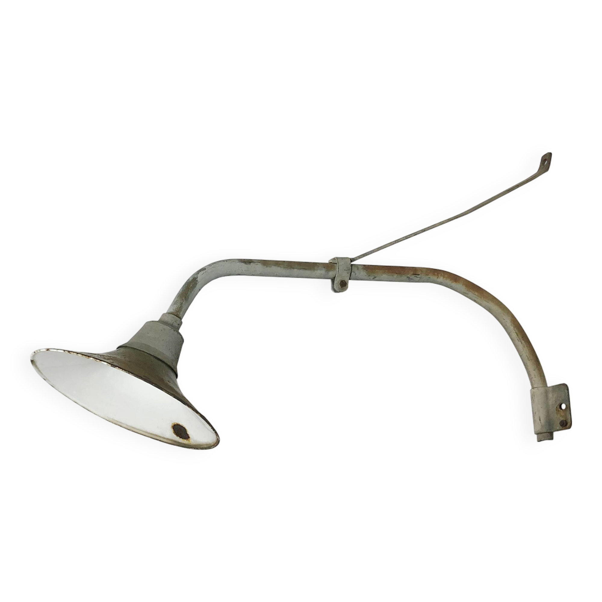 Large Greek Industrial Army Wall Street Light 2 1950s