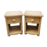 Pair of wicker bedside tables