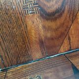 Old secretary in marquetry and bamboo
