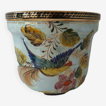 Magnificent Cache Pot Decorations Painted Bird Contour Grainy Relief Gilding Spoiler