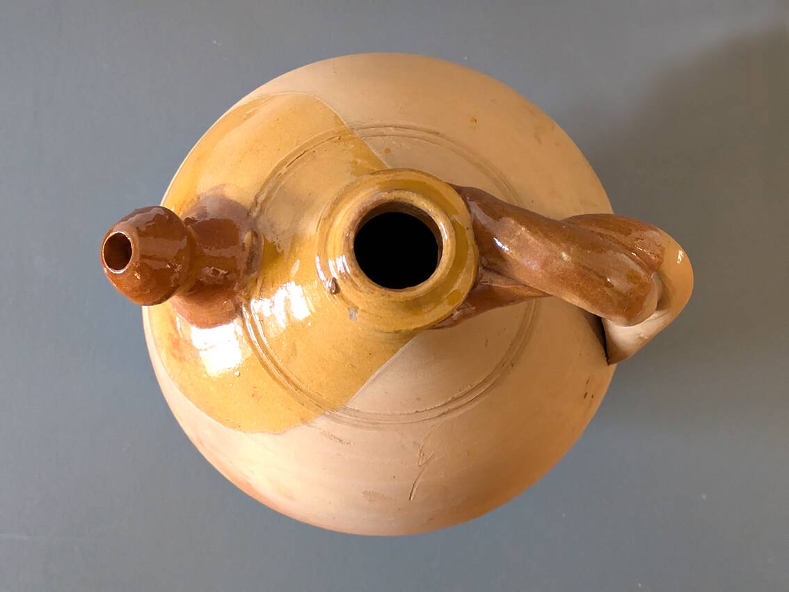 Large traditional jug / Antique terracotta plunger, 35cm high