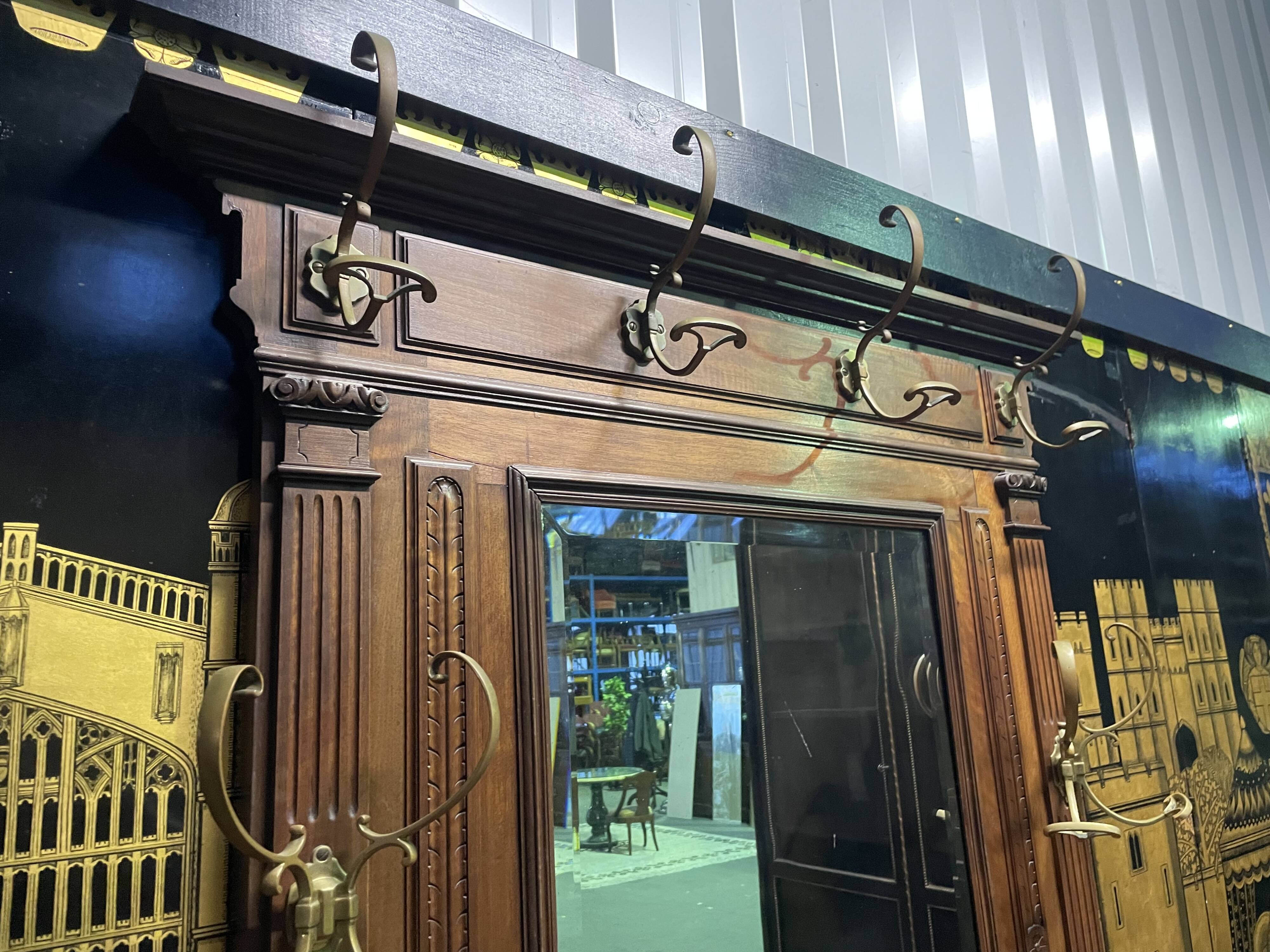 Napoleon III Walnut Coat Rack / Cloakroom