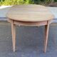 Louis XVI extendable round table in solid raw oak 210cm 19th century