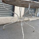 Old wrought iron garden table